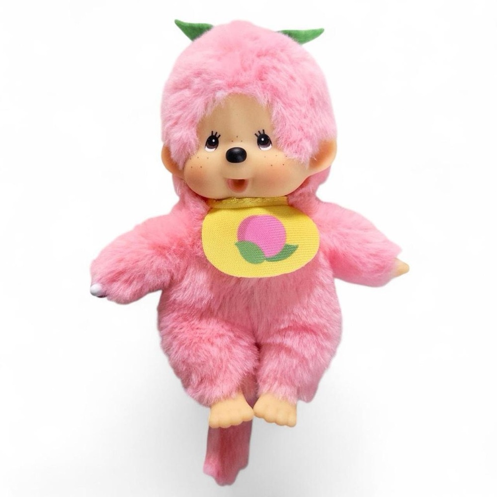 Sekiguchi Monchhichi Fruit Color Peach Pink Plush Doll 🍑